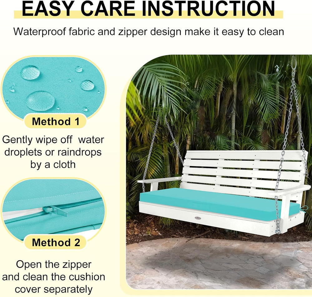 downluxe Outdoor Bench Cushion Waterproof, 48 x 18 Inch Patio Furniture Cushi...