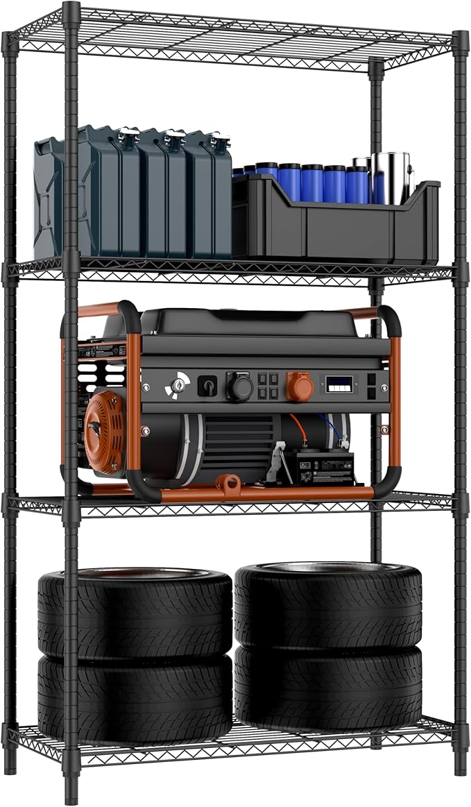 1000 lbs 4 Tier Shelf Metal Storage Shelves Shelving Wire Rack Heavy Duty Clo...