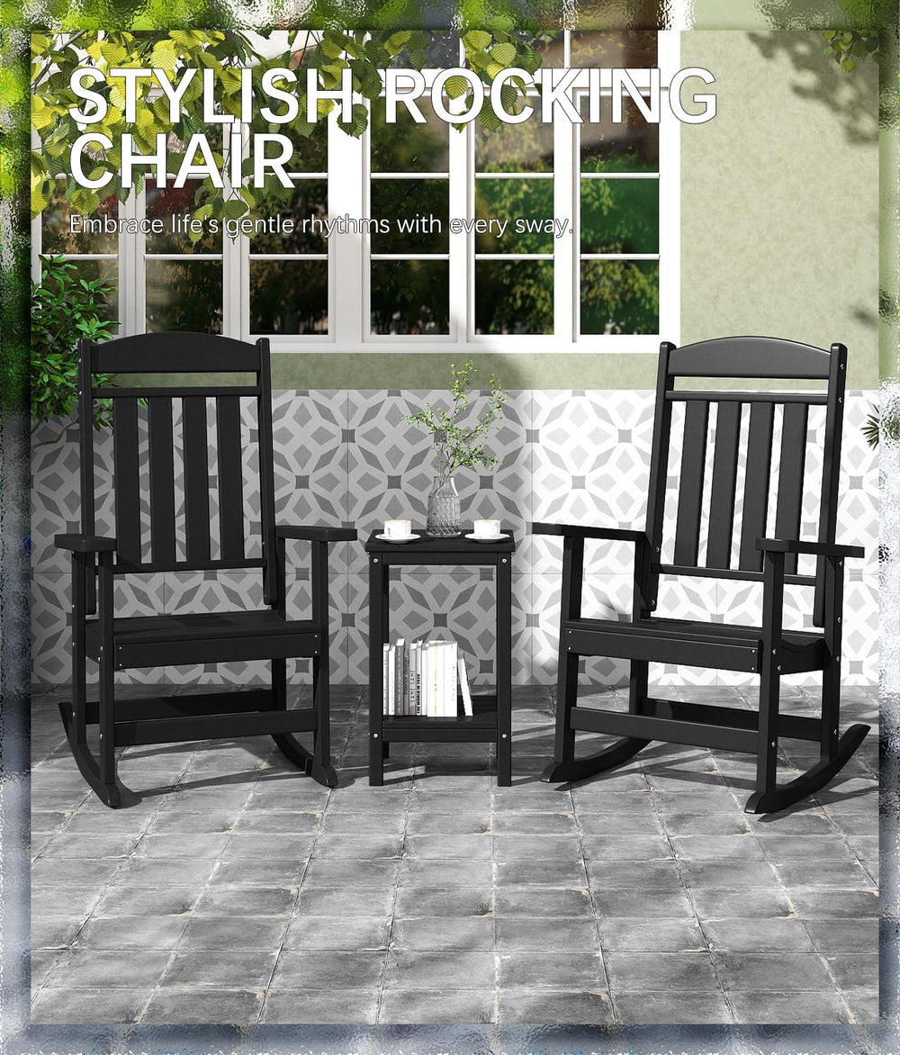 FOOWIN Outdoor Rocking Chair Set of 2, Oversized Rocking Chair Outdoor