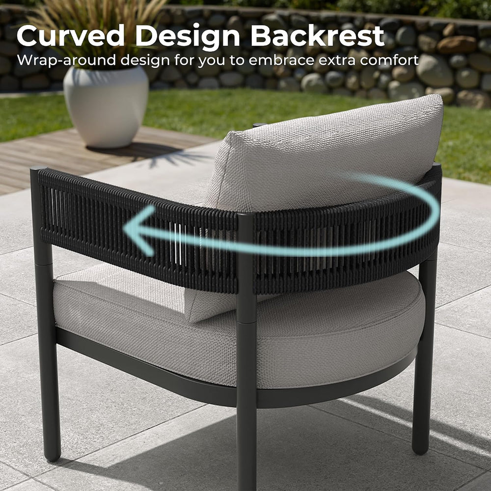 Grand patio 5-Piece Outdoor Furniture Set, 4 Seats Wicker Sofa Conversation S...