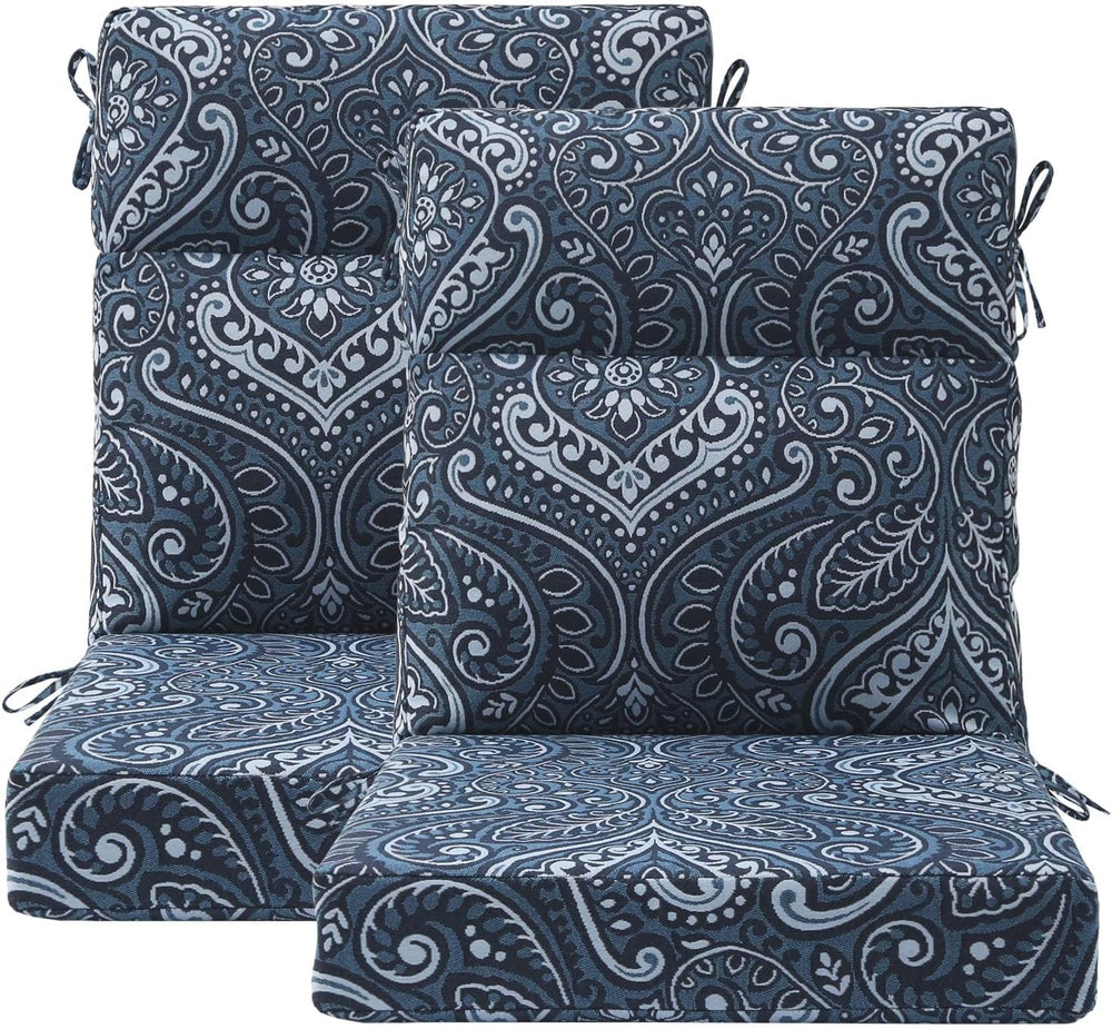 Unimatta Outdoor High Back Chair Cushion Seat Pads, 44 x 21 Inch Water-Repell...