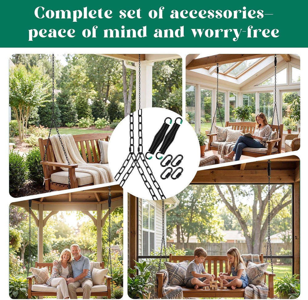 Heavy Duty Porch Swing Hanging Kit with Springs, 1500 Lbs Capacity, up to 7.1...