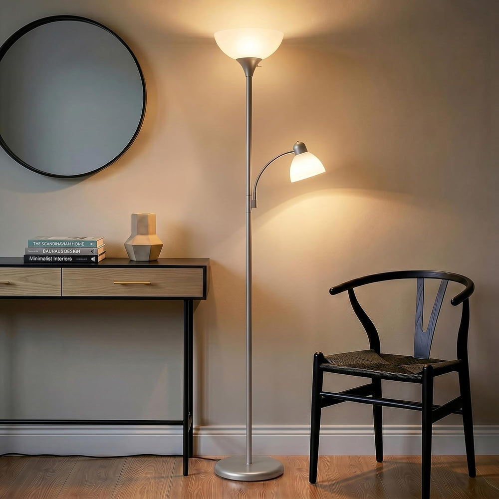 Brightech Sky Dome Plus LED Floor lamp, Torchiere Super Bright Floor Lamp wit...