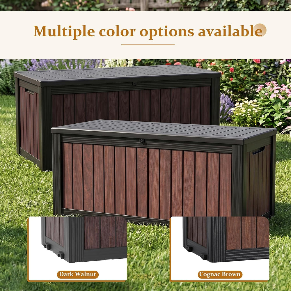 Outdoor Storage Deck Box (290 Gal Gen2) UV-Resistant w/ Gas Struts