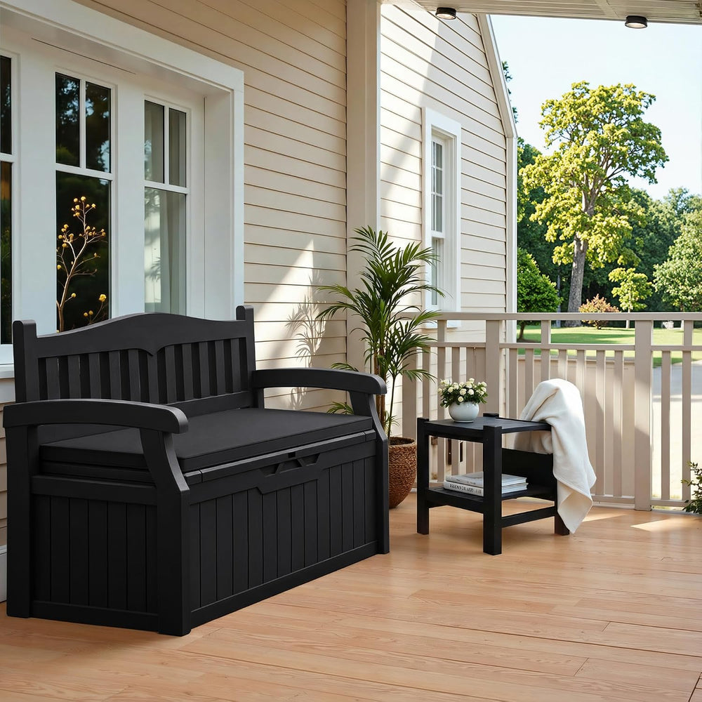 Flamaker 80 Gallon Storage Bench with Cushion, Waterproof, All-Weather