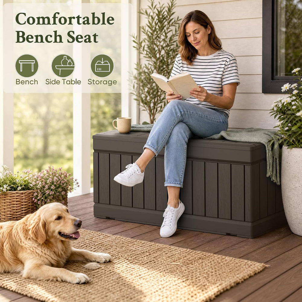 Devoko 78 Gallon Deck Box, Waterproof Resin Outdoor Storage Box