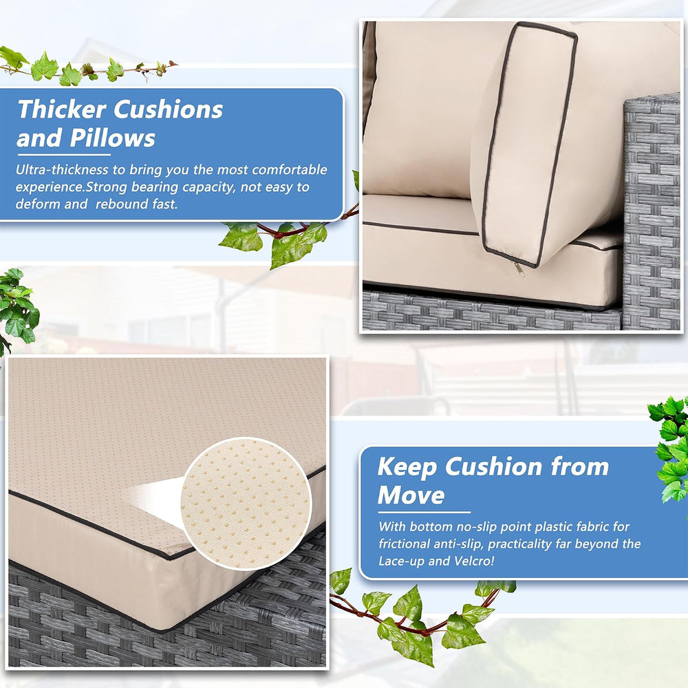 Patio Furniture Sets, 5 Piece Outdoor Sectional Sofas, Wicker Rattan Outdoor ...