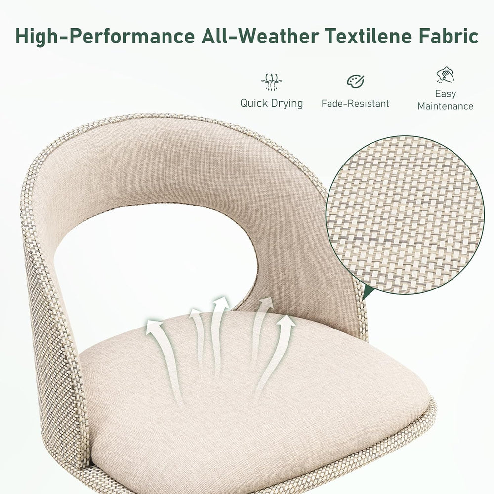 Furnimart Outdoor Bar Stools Set of 6 with Covers Waterproof, Adjustable Pati...
