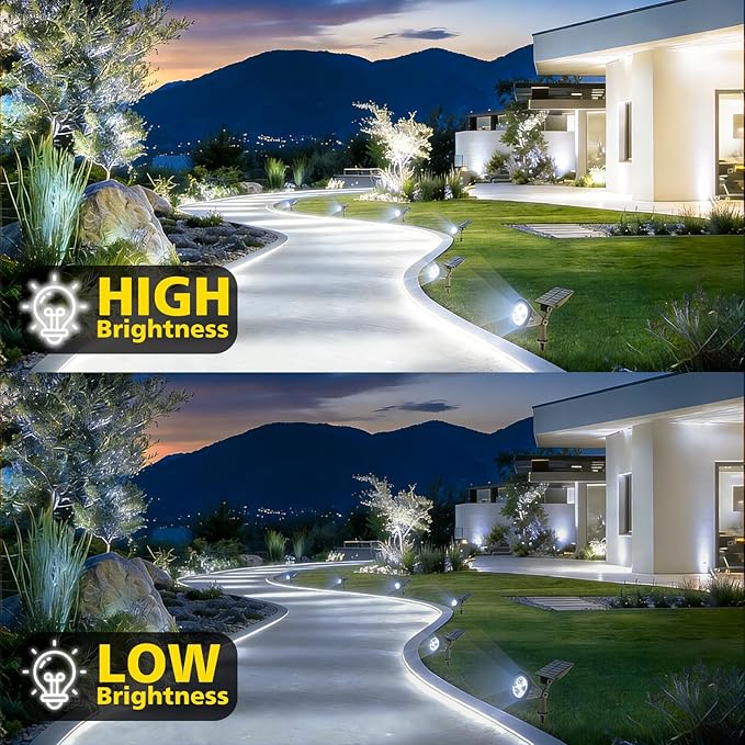 T-SUN Solar Spotlights, 4 LED Solar Powered Landscape Spotlights Waterproof O...