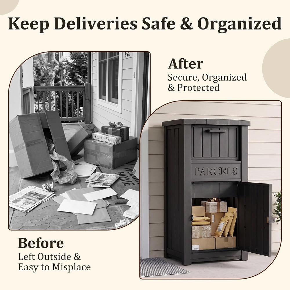 Package Delivery Boxes for Outside, 120 Gallon Deck Boxes for Outdoor