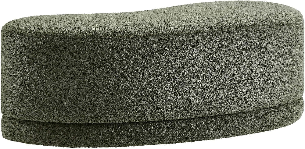 Modway Nimbus 48 Inch Curved Ottoman Bench in Sage - Soft Fabric Chenille Ott...
