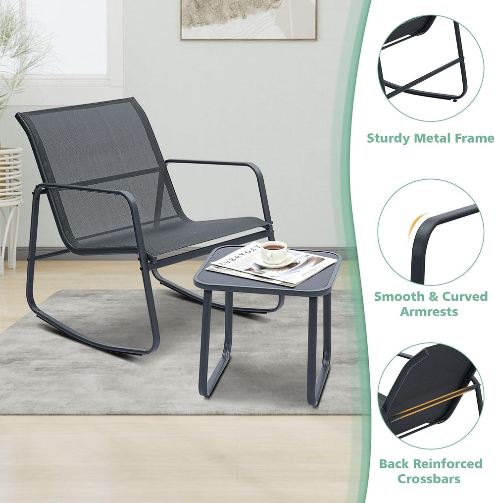 Ainfox 3 Piece Patio Furniture Set, All Weather Textile Outdoor Conversation ...