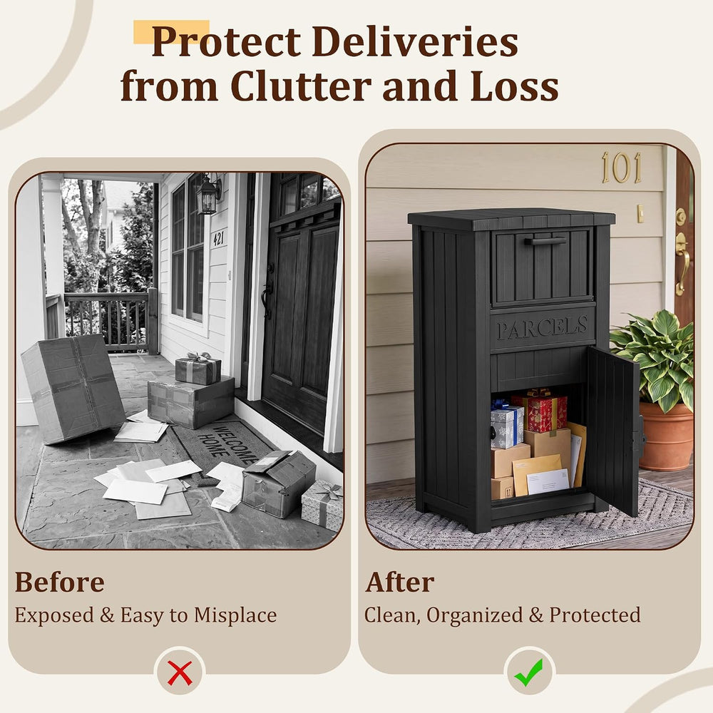 Package Delivery Boxes for Outside, 120 Gallon Outdoor Storage Box