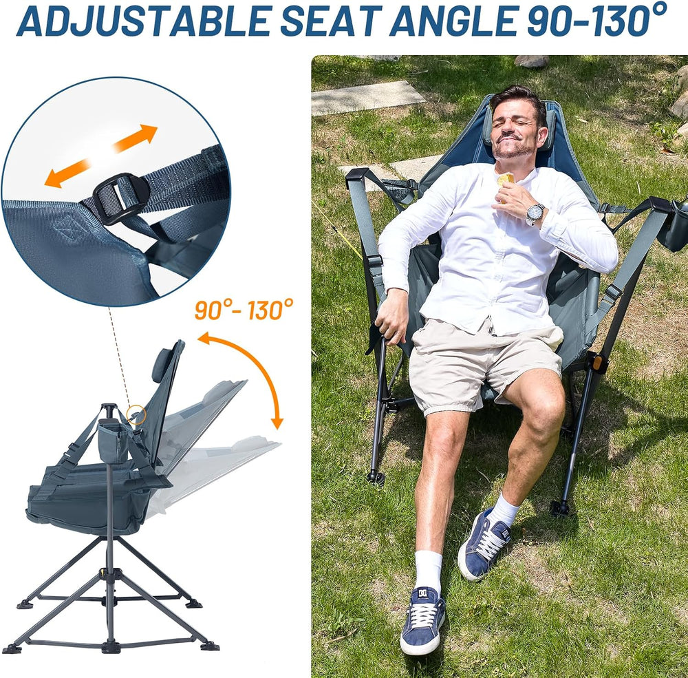 TIMBER RIDGE Hammock Camping Chair with Adjustable Backrest, Heavy Duty Foldi...