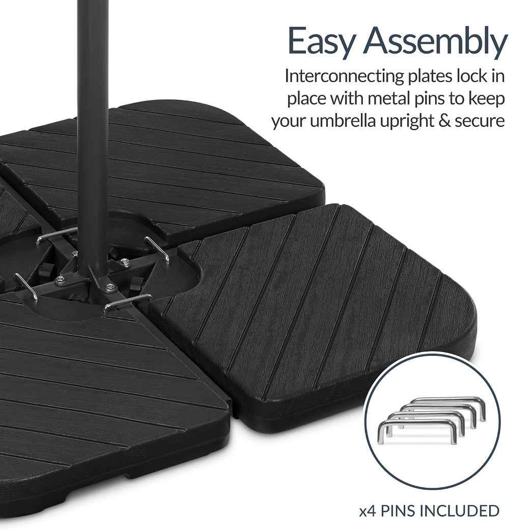 Best Choice Products 4-Piece Cantilever Offset Patio Umbrella Base Weight Set...