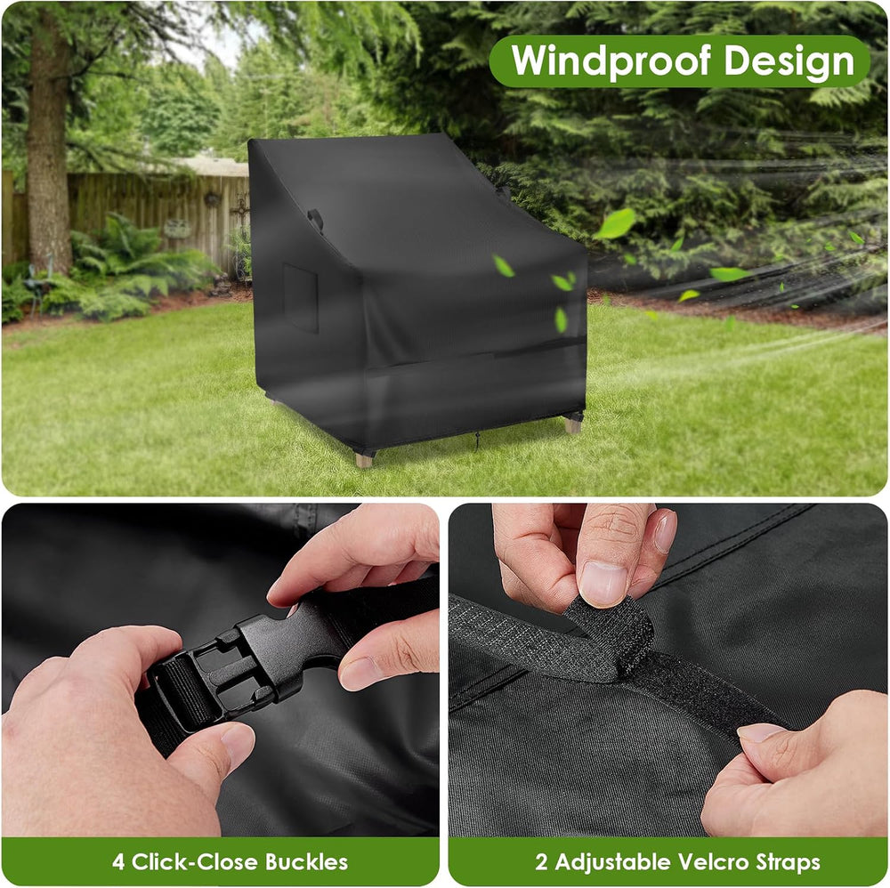 Outdoor Patio Adirondack Chair Covers 2 Pack, 30"W x 33"D x 36"H