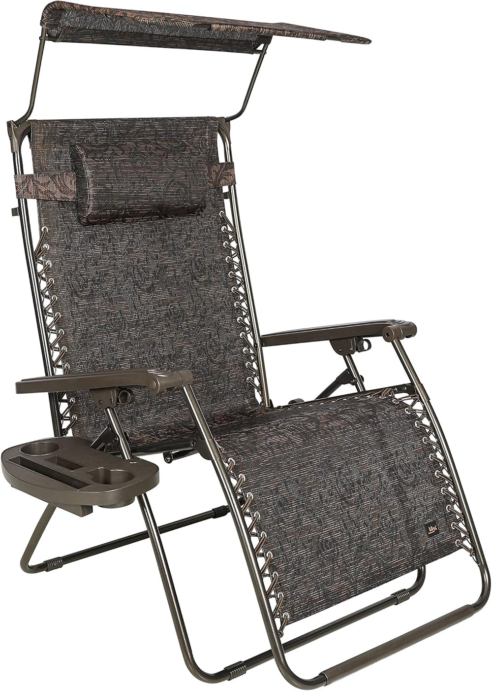 Bliss Hammocks XXL Zero Gravity Lounge Chair, Brown Jacquard, 33" Wide