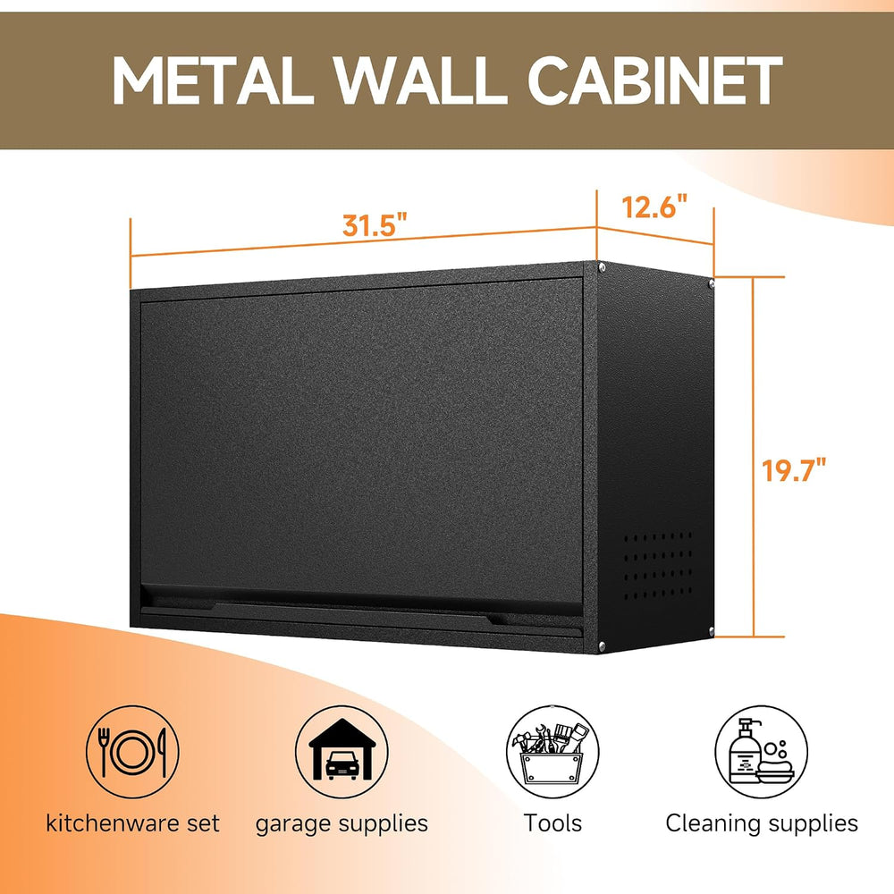 Coolsun Garage Wall Cabinet with Up-Flip Door, 19.7" H Metal Wall Cabinet