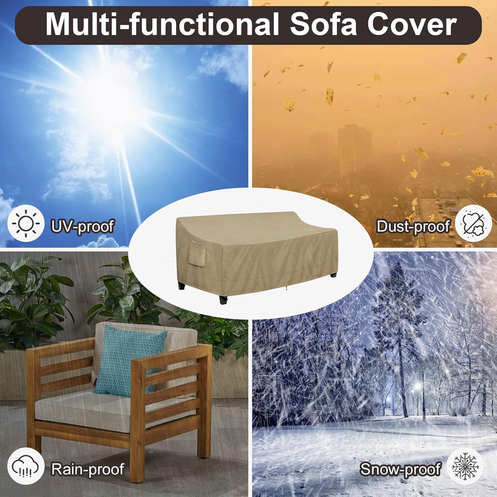 PureFit Outdoor Couch Cover Waterproof Patio Sofa Furniture Covers 3-Seater