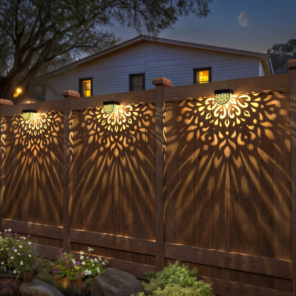 Solar Fence Lights 6 Pack Solar Deck Step Wall Lights Outdoor Waterproof LED ...