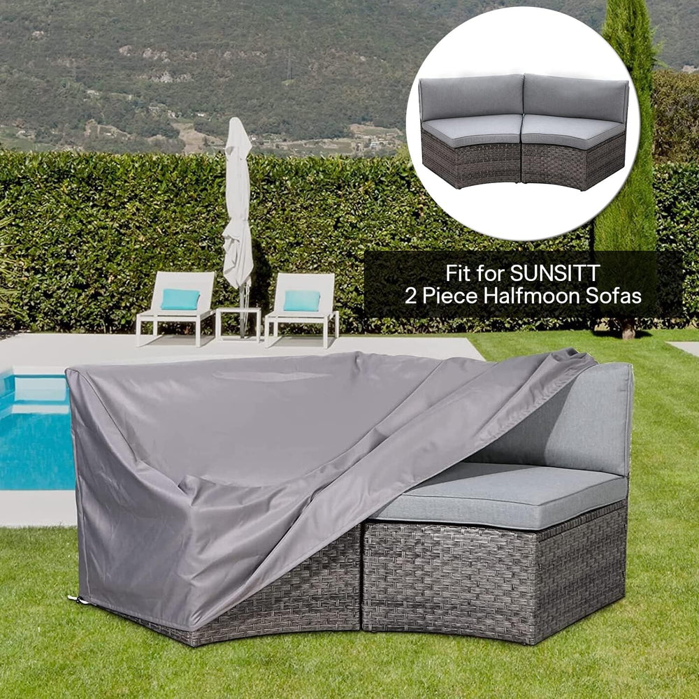 Half Moon Patio Furniture Cover, Waterproof Curved Sofa Cover