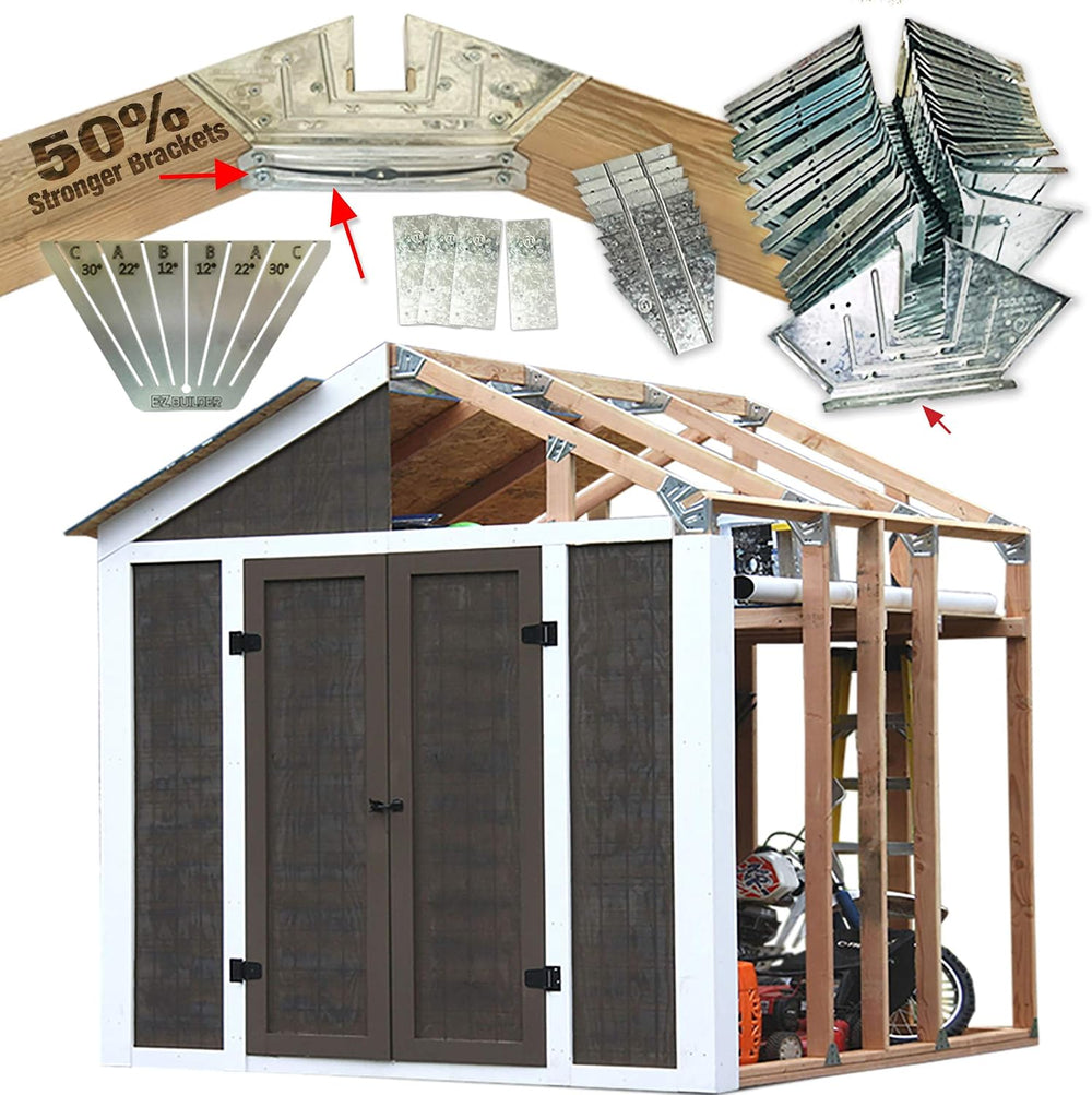 50% Structurally Stronger Truss Design Easy Shed Kit Builds 6'–14’ Widths...