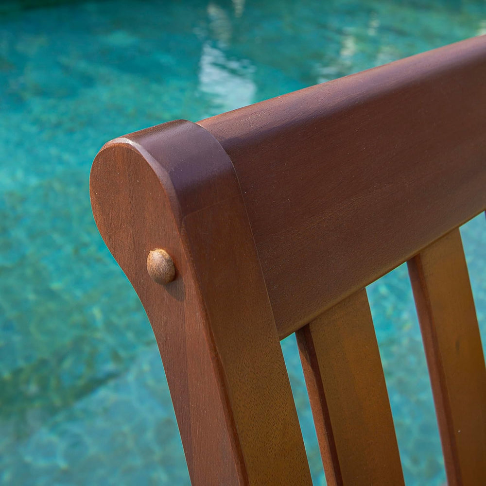 Cambridge Casual Mahogany Wood Como Patio Daybed, 3-Seater, Oyster Cushion