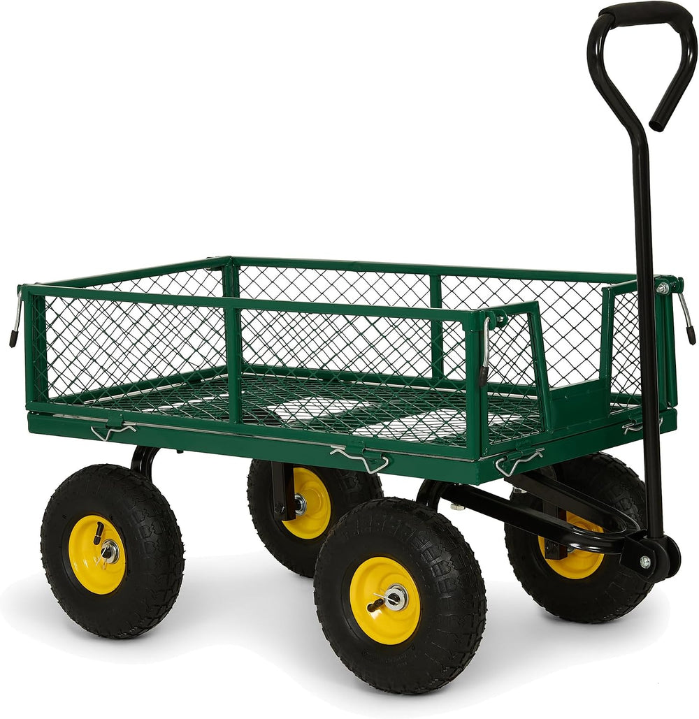 Backyard Expressions Garden Cart and Utility Wagon, 400 lb, Green