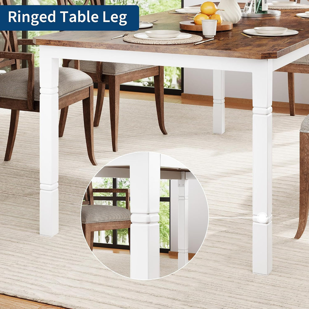 Garvee Large Dining Table for 6-8 People, 79" Wooden Kitchen Table