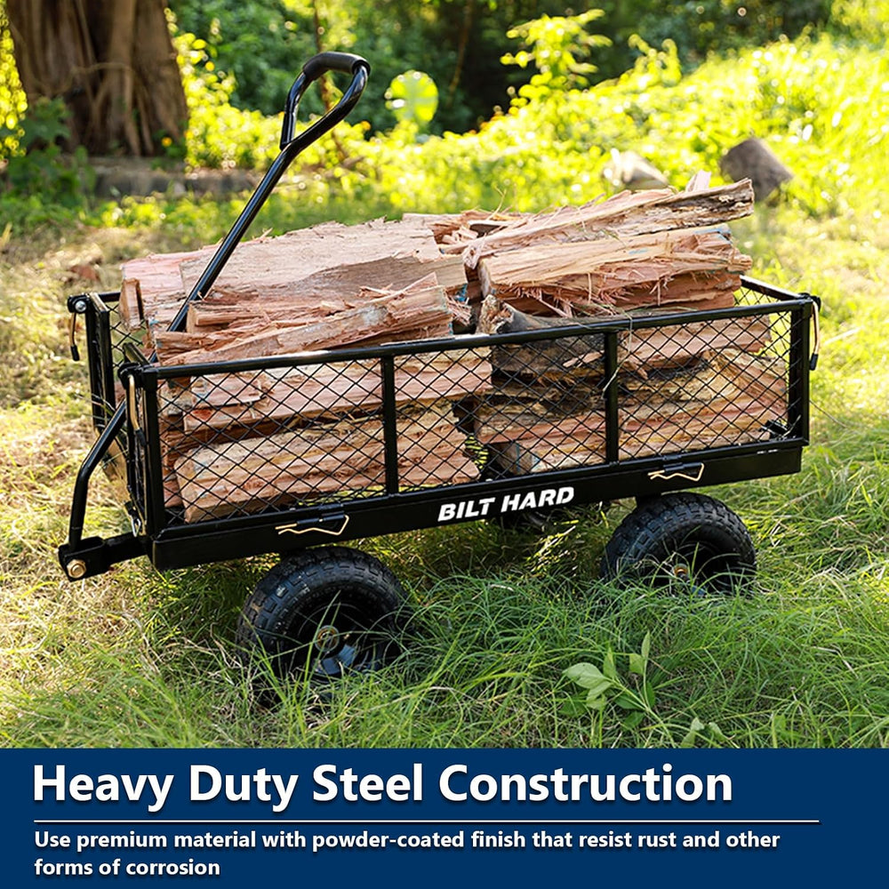 BILT HARD 10" Flat Free Tires Heavy Duty Garden Cart with 180° Rotating ...