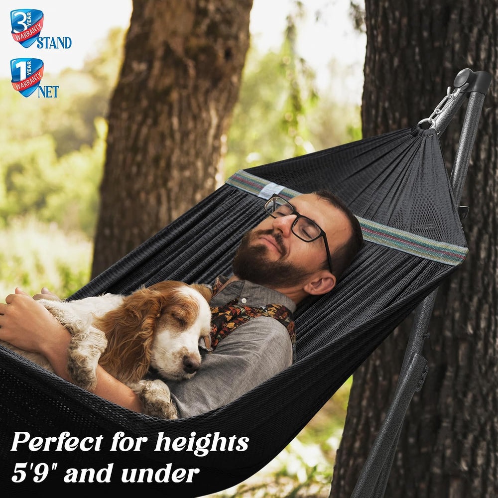 Tranquillo Uniki Hammocks, Instant 30s Foldable Hammock with Stand, Black
