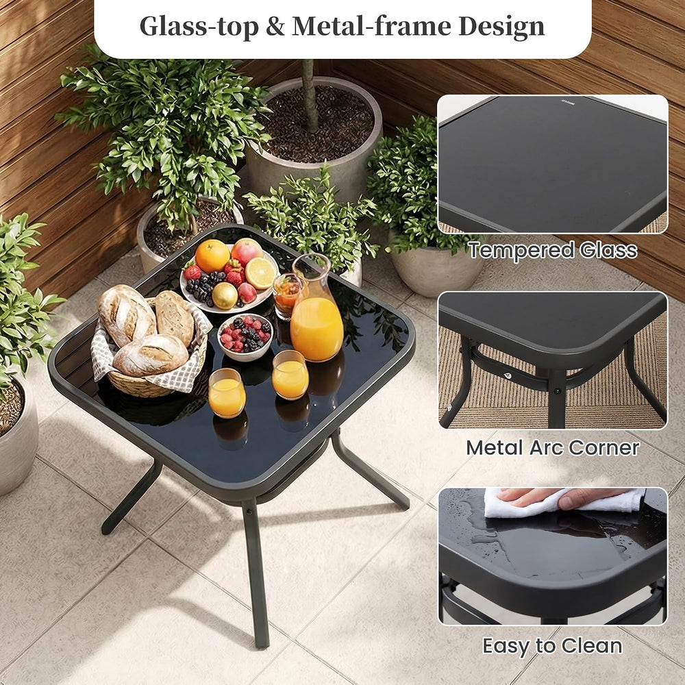 COSIEST 3 Piece Bistro Set Patio Rocking Chairs Outdoor Furniture w Warm Gray...
