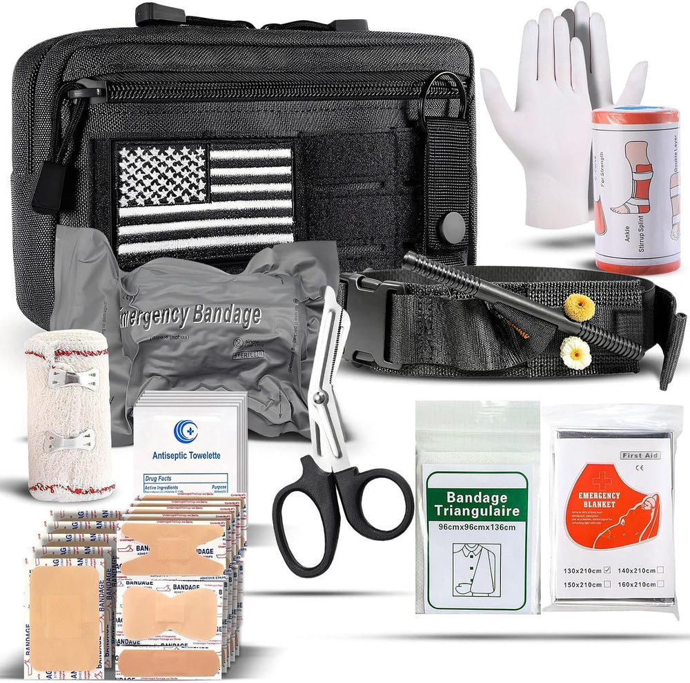IFAK Trauma Kit with Tourniquet, 4-Inch Israeli Bandage, Elastic Bandages, Se...