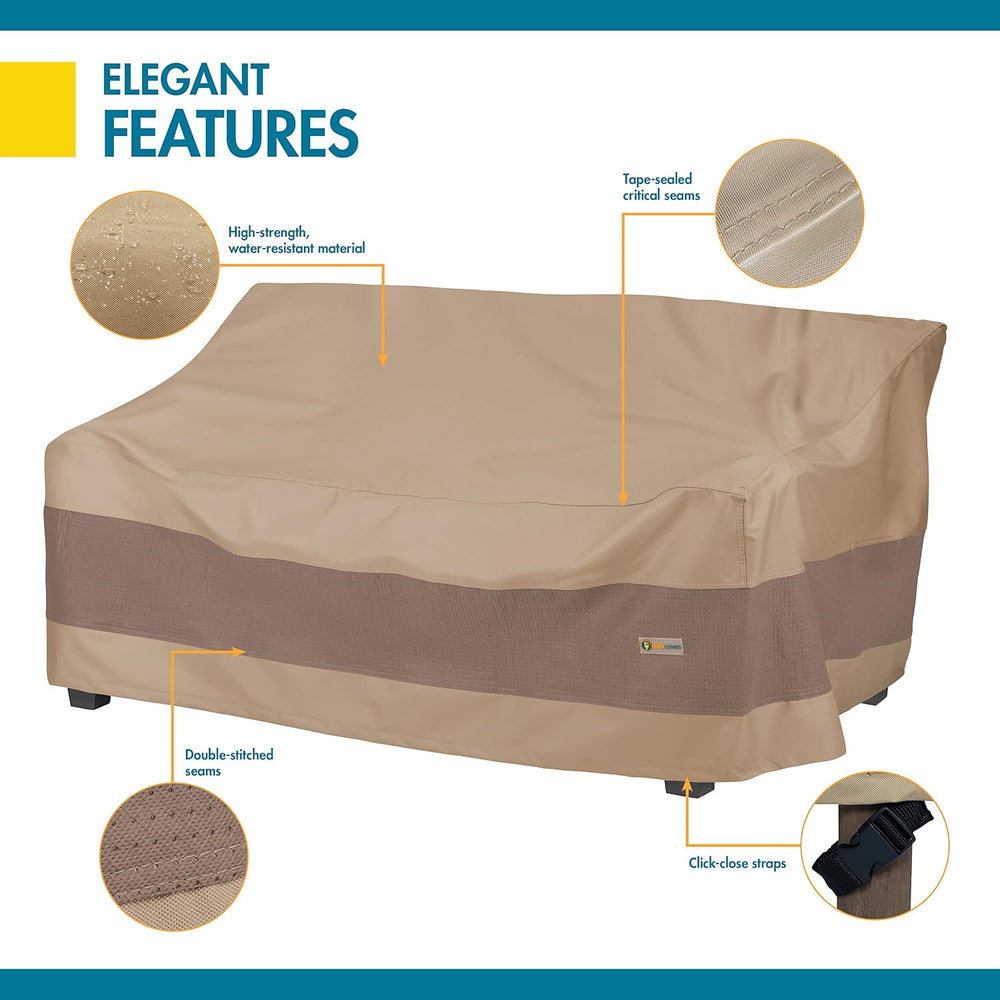DUCKCOVERS Elegant Water-Resistant 104 Inch Patio Sofa Cover, Patio Furniture...