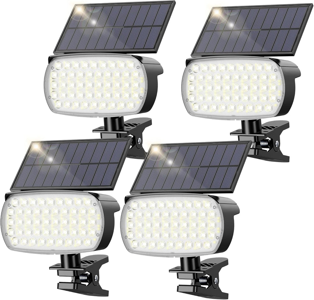 Clip On Solar Lights Outdoor, 120° Adjustable, 3-Mode Solar Fence Lights