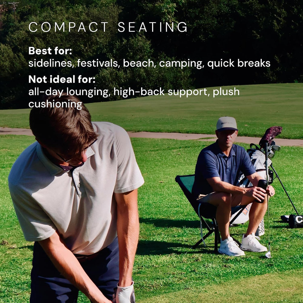 ClassiQ Low-Back Camping Chair, Lightweight Portable Chair, Black