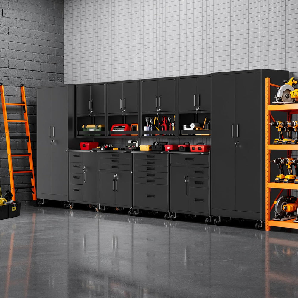 10-Piece Garage Storage Cabinets System Heavy Duty Workshop Set