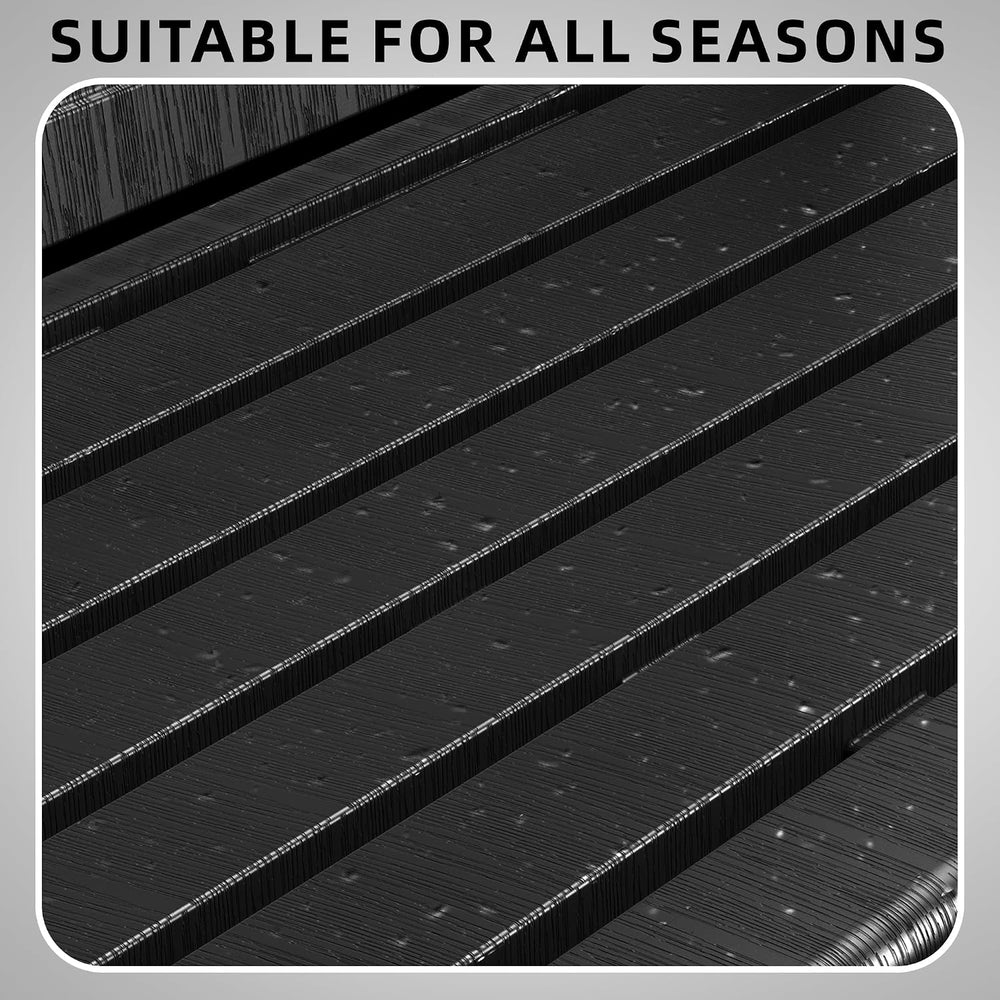 Outdoor Bench, 2-Person Resin Bench,Deep Black