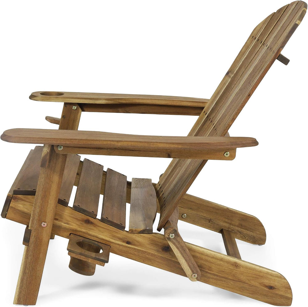 Christopher Knight Home Cynthia Outdoor Acacia Wood Folding Adirondack Chair,...