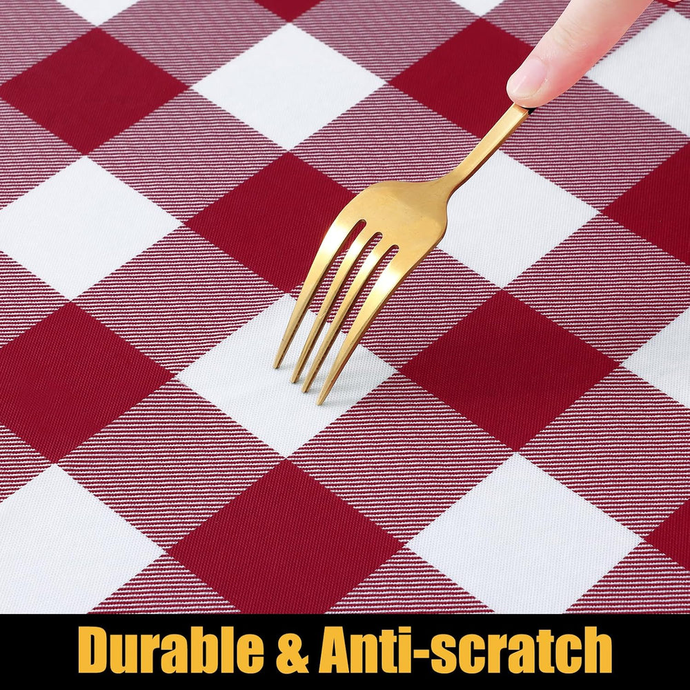 Smiry 8 Foot Picnic Table Cloth, Flannel Backed Fitted Vinyl tablecloths