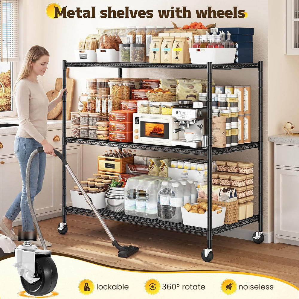 DurayLoly 1500LBS Wire Shelving Unit, 3-Tier Adjustable Garage Rack