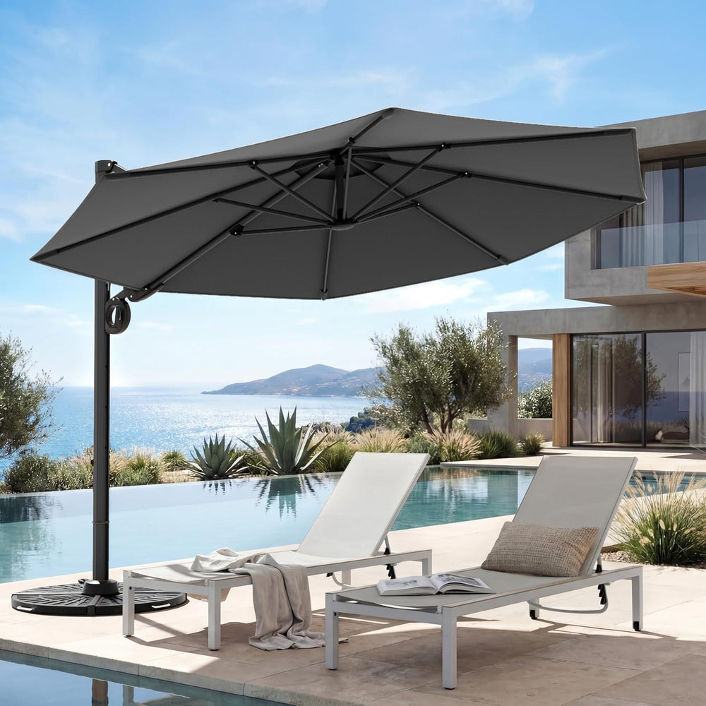Grand patio 12 FT Patio Umbrella, Outdoor Large Round Cantilever Umbrella wit...