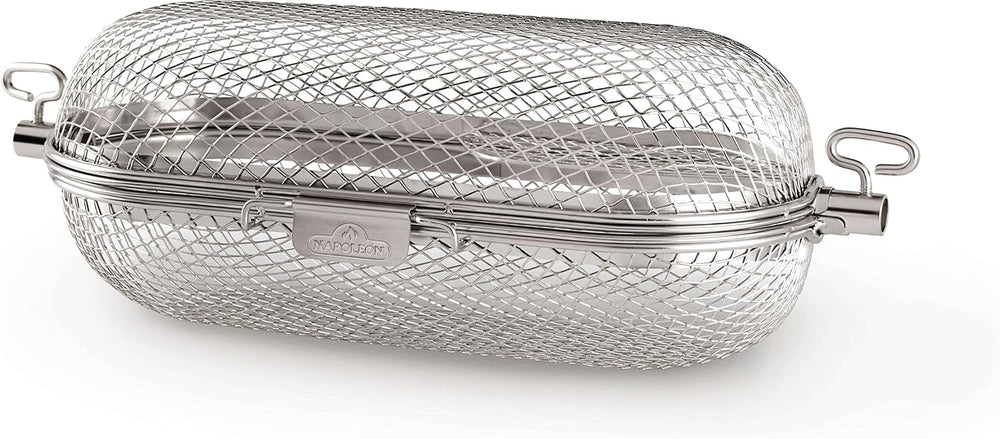 Napoleon Rotisserie Grill Basket - Stainless Steel, Fits Standard Spit Rods, ...