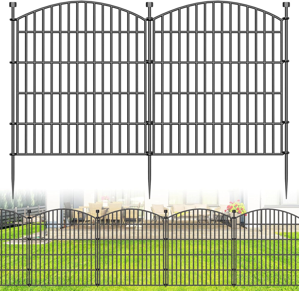 10 Panel No Dig Decorative Garden Fence 32" H x 23.6'L Outdoor Dog B...