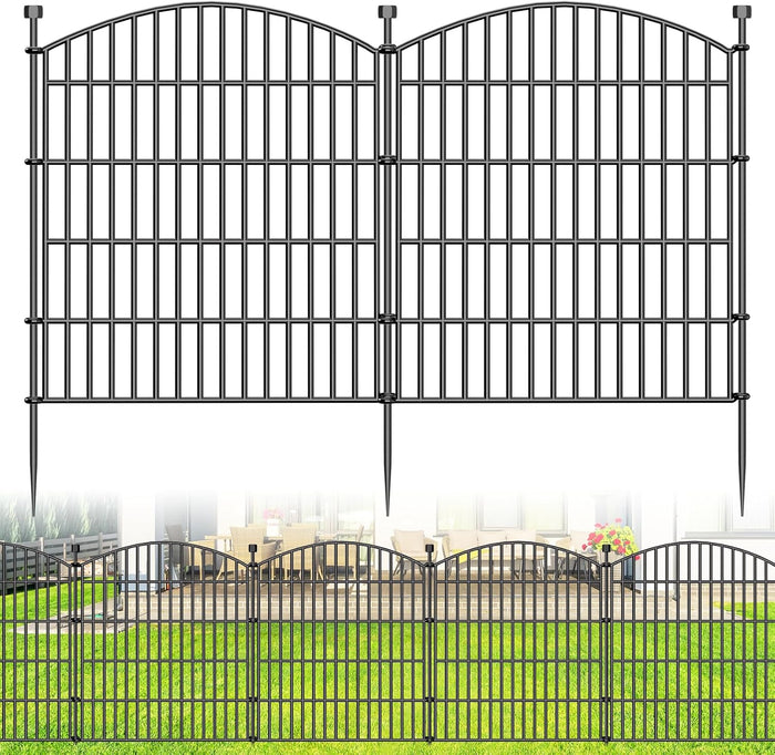 10 Panel No Dig Decorative Garden Fence 32" H x 23.6'L Outdoor Dog Barrier