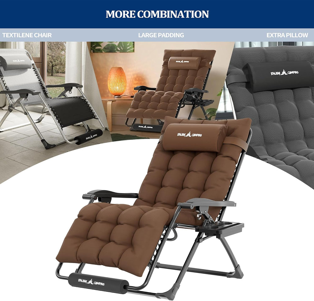 UDPATIO Oversized Zero Gravity Chair Patio Reclining Chairs with Cushion