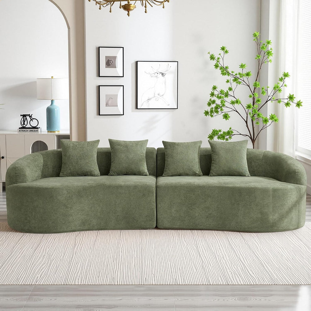 110" Boneless 4 Seater Sofa Couch, Modern Oversized Curved Cloud Sofa, C...
