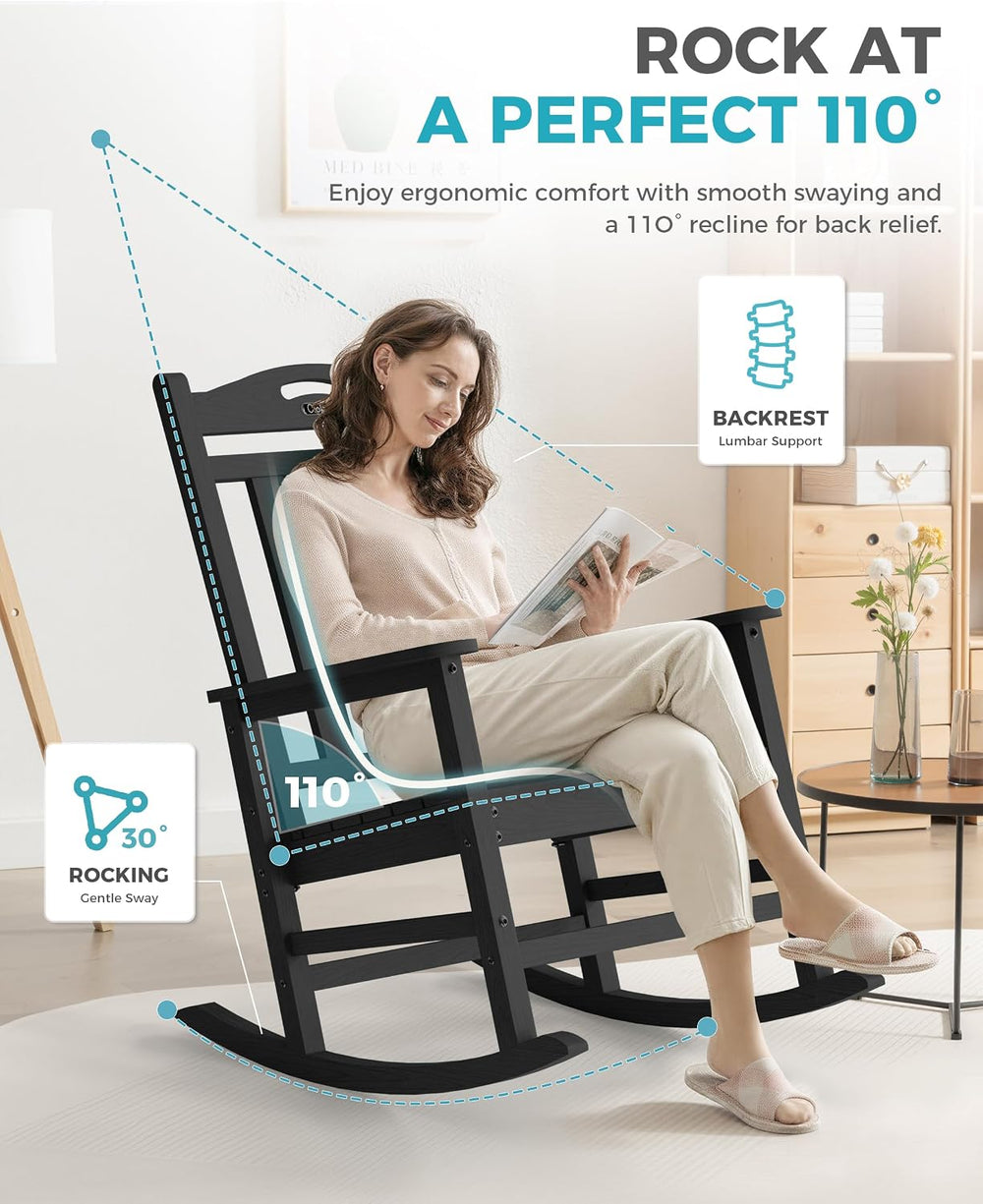 Ciokea Oversized Outdoor Rocking Chair, 380lbs Heavy-Duty Large Patio Rocker,...