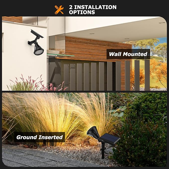 Solar Lights Outdoor, 2-in-1 Decorative Solar Landscape Lighting for Outside,...