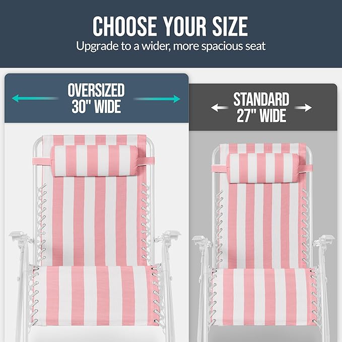 Best Choice Products Set of 2 Extra Wide Adjustable Steel Mesh Zero Gravity L...